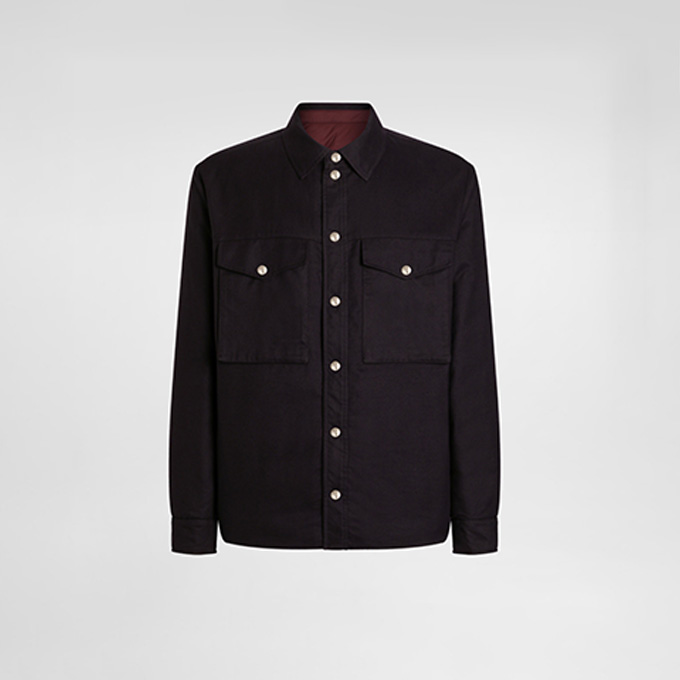 dolce & gabbana reversible wool down overshirt jacket